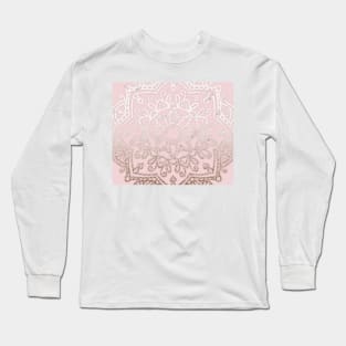 Pastel rose blush mandala Long Sleeve T-Shirt